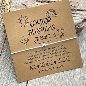Easter Blessings Wish Bracelet, Easter Basket Stuffers, Happy Easter Bracelet, Easter Gift, Easter Party Favor, Easter Wish Bracelet