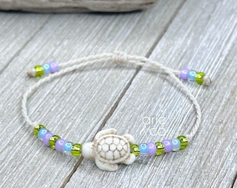 Sea Turtle Anklet or Bracelet, Waterproof Rope Anklet or Bracelets, Adjustable and Waterproof Bracelet or Anklet, Surfer Beach Bracelet