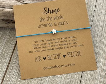 Wish Bracelet: Star Charm, Friendship Gift