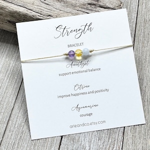 Strength Bracelet, Gemstone Strength Bracelet, Strength Gift, Crystal Bracelet, Spiritual Gift, Crystal Jewelry