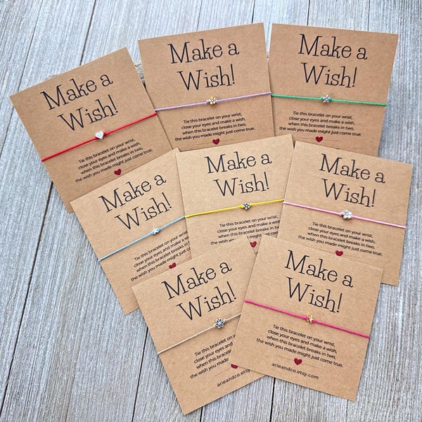 Custom Make a Wish Bracelet, Handmade Cotton Cord Friendship Jewelry, Personalized Gift