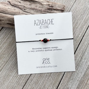 Genuine Azabache Bracelet, Jet Stone Bracelet Black String Bracelet, Protection Bracelet, Friendship Bracelet