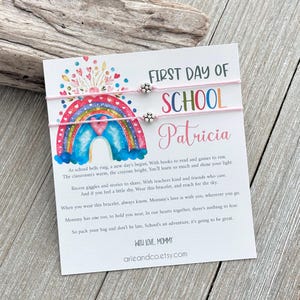 Mom and Me Back to School Nylon Cord Bracelets, First Day of School Bracelets, Back to School Matching Bracelets