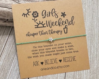 Custom Girls Weekend 2026, Girls Weekend Gift, Girls Trip Gift, Girls Weekend Cheaper Than Therapy, Wish Bracelet, Girls Weekend Gifts.