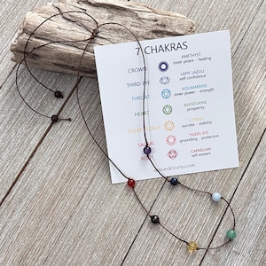 7 Chakra Necklace, Crystal Necklace, Yoga Jewelry, Meditation Gift, Chakra Crystal, Spiritual Gift, Natural Gemstone Necklace