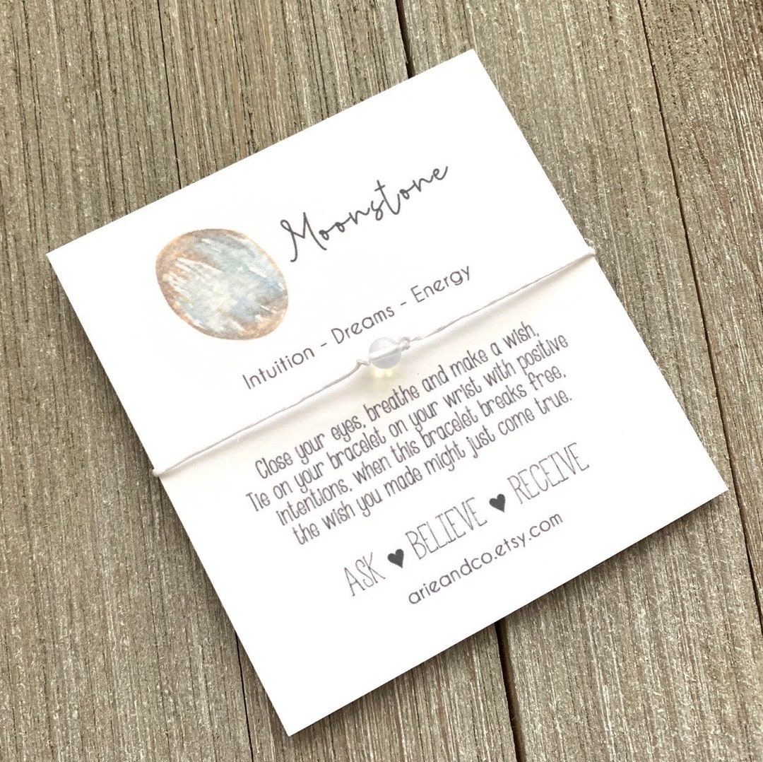 Moonstone Wish Bracelet Gemstone Wish Bracelet Moonstone Etsy
