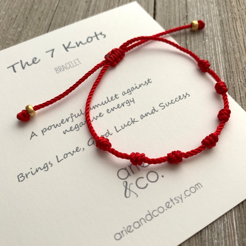7 Knots Red Protection Bracelet Red String Bracelet 7 Knots Etsy