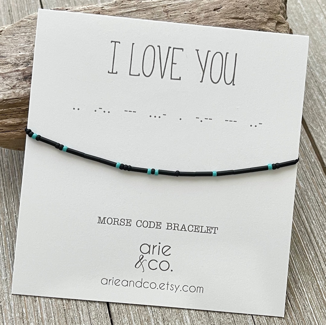 I Love You Morse Code Bracelet | Custom Morse Code Bracelet | Hidden ...