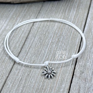 Flower Anklet Bracelet, Waterproof Cord Anklet, Surfer Anklet Bracelet, Adjustable Anklet Bracelet