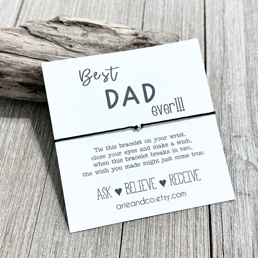 Dad Wish Bracelet, Best Dad Ever Wish Bracelet, Dad Bracelet, Mens ...