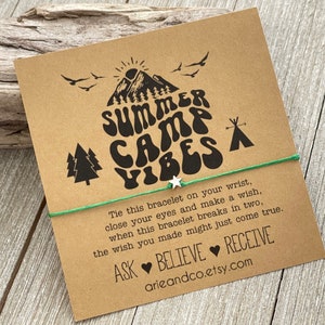 Summer Camp Vibes Wish Bracelet, Adventure Wish Bracelet, Wish Bracelet, Summer Camp Gift, Camp Party Favor, Camping Gift