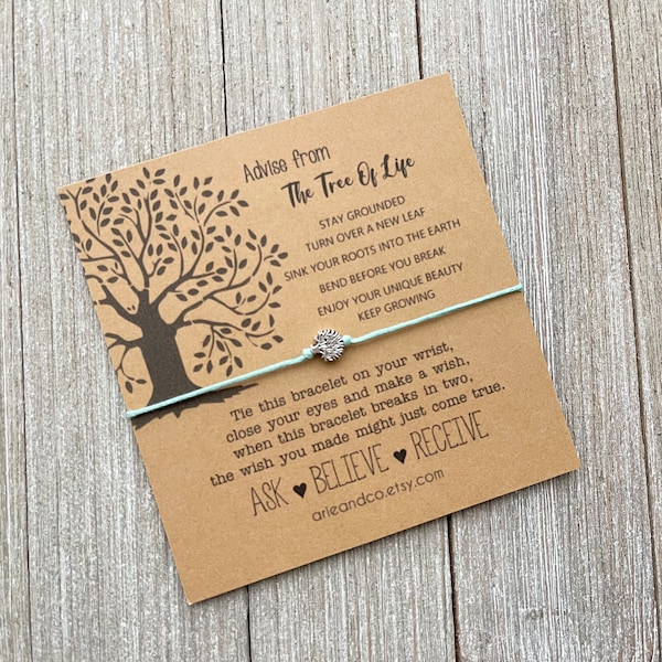 Tree Of Life Wish Bracelet, Tree Of Life Gift, Tree Of Life Bracelet, Friendship Bracelet, Family Tree Bracelet, Wish Bracelet