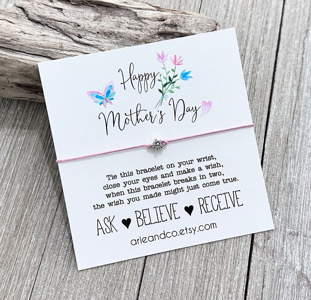 Mother's Day Wish Bracelet, Gift for Mom, Mom Gift Card - Etsy