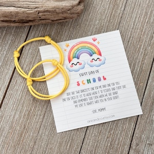Mommy and Me Matching Bracelets, First Day of School Bracelets, Back to School Gift, Custom Grade Bracelet, Adjustable Cord Bracelet