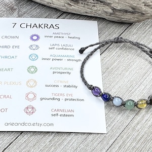 7 Chakra Braided Bracelet, Chakra Balancing Bracelet, Yoga Jewelry, Multi Stone Bracelet, 7 Chakra Crystals, Natural Gemstone Bracelet