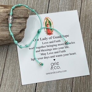 Our Lady of Guadalupe Bracelet, Guadalupe Bracelet, Faith Bracelet, Protection Bracelet, Friendship Adjustable Bracelet
