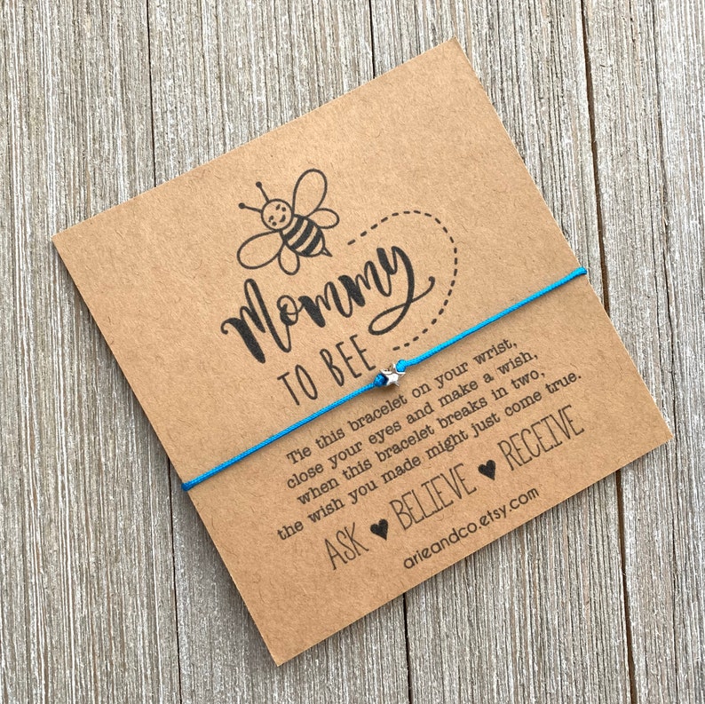Mom to be Gift Maternity Leave Gift Arie /& Co Wish Bracelet Mommy To Bee Wish Bracelet Baby Shower Favor Personalized Baby Shower Gift