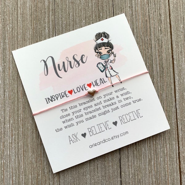 Nurse Wish Bracelet, Nurse Gift, Nurse Appreciation Week, Nurse Inspire Heal, Nurse Thank You, Nurse Life Bracelet, Nurse Jewelry