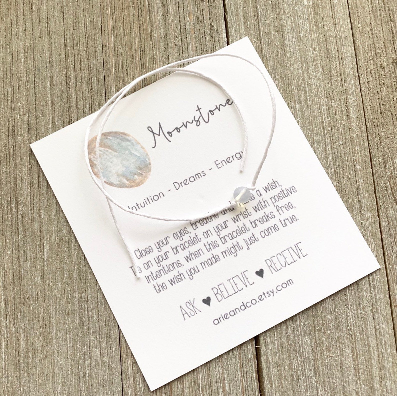Moonstone Wish Bracelet Gemstone Wish Bracelet Moonstone Etsy