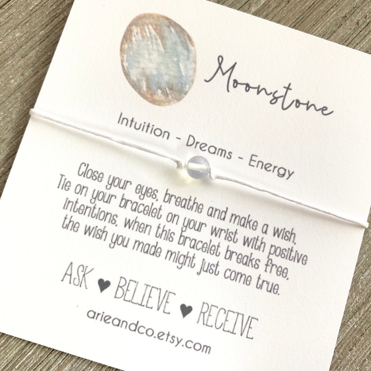 Moonstone Wish Bracelet Gemstone Wish Bracelet Moonstone Etsy