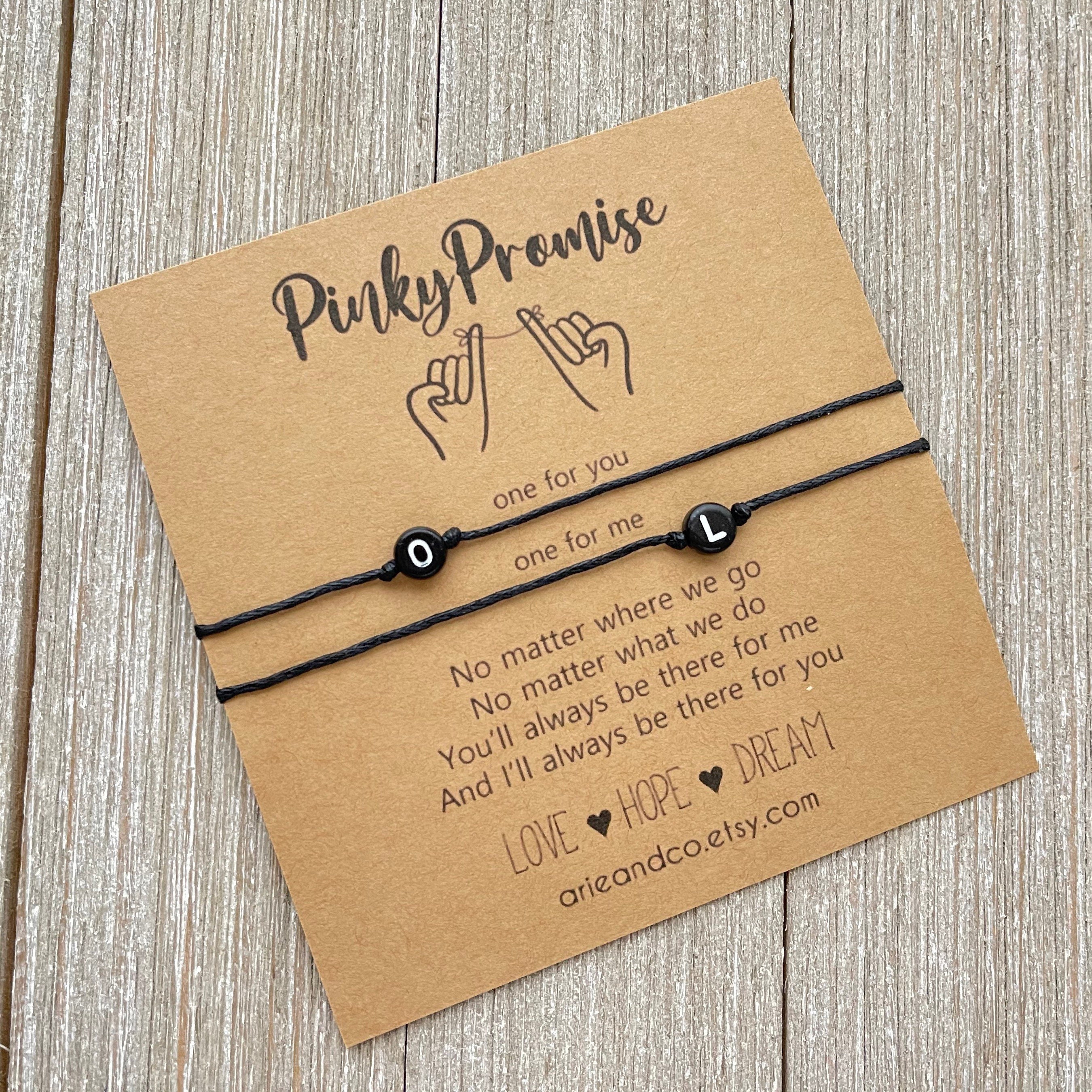 AJS Pinky Promise Bracelet for Couple Best Friends Minimalist Double Layer  Bead Braided Friendship Bracelet Matching