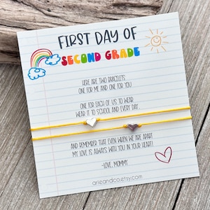 Mommy and Me Bracelets, First Day of Second Grade Bracelets, First Day of School Bracelets, Back to School Matching Bracelets