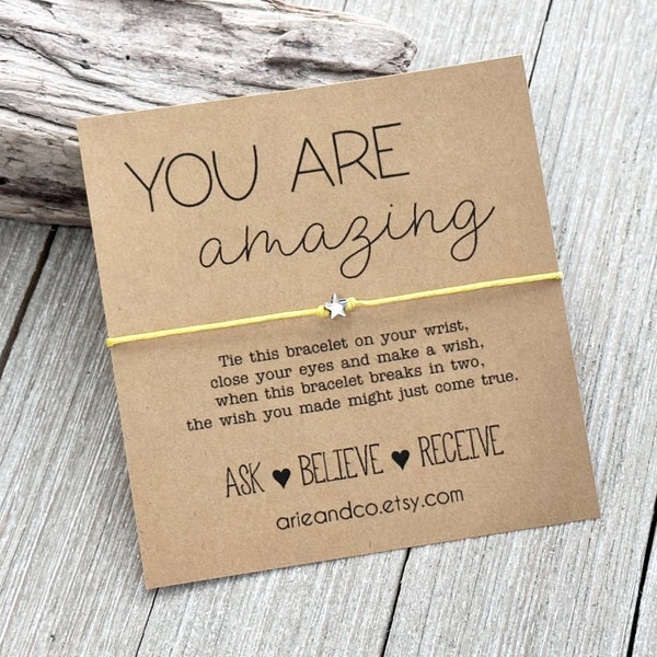 You are Amazing Wish Bracelet, Encouragement Gift, You are Amazing Gift , Gift for Friend, Gift for Her, Friend Gift, Wish Bracelet