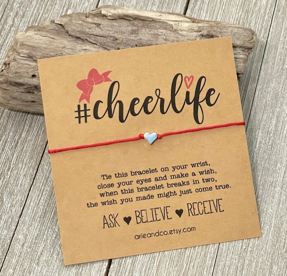 Cheerlife Wish Bracelet, Cheer Coach Gifts, Cheerleader, Team Party Favors