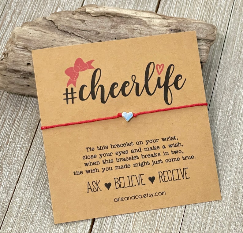 Cheerlife Wish Bracelet, Cheer Coach Gifts, Cheerleader, Team Party Favors image 1