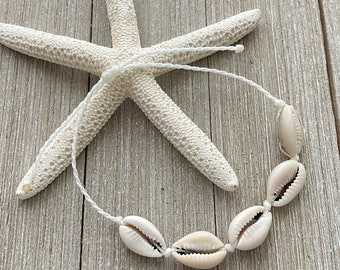 Cowrie Waterproof Anklet Bracelets, Cowrie Waterproof Bracelets, Boho Bracelets, Waterproof Wax Cord, Anklet