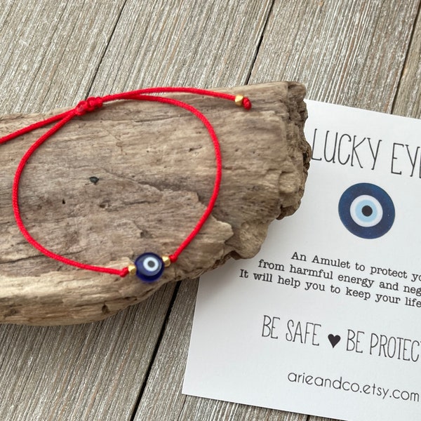 Evil Eye Protection Bracelet, Blue Eye Red String Protection Bracelet, Amulet Red String, Kabbalah Red Bracelet, Red Bracelet