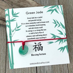 Green Jade Red String Bracelet | Blessing Fortune Bracelet | Knotted Bracelet | Good Luck Charm | Spiritual Jewelry | Minimalist Jewelry