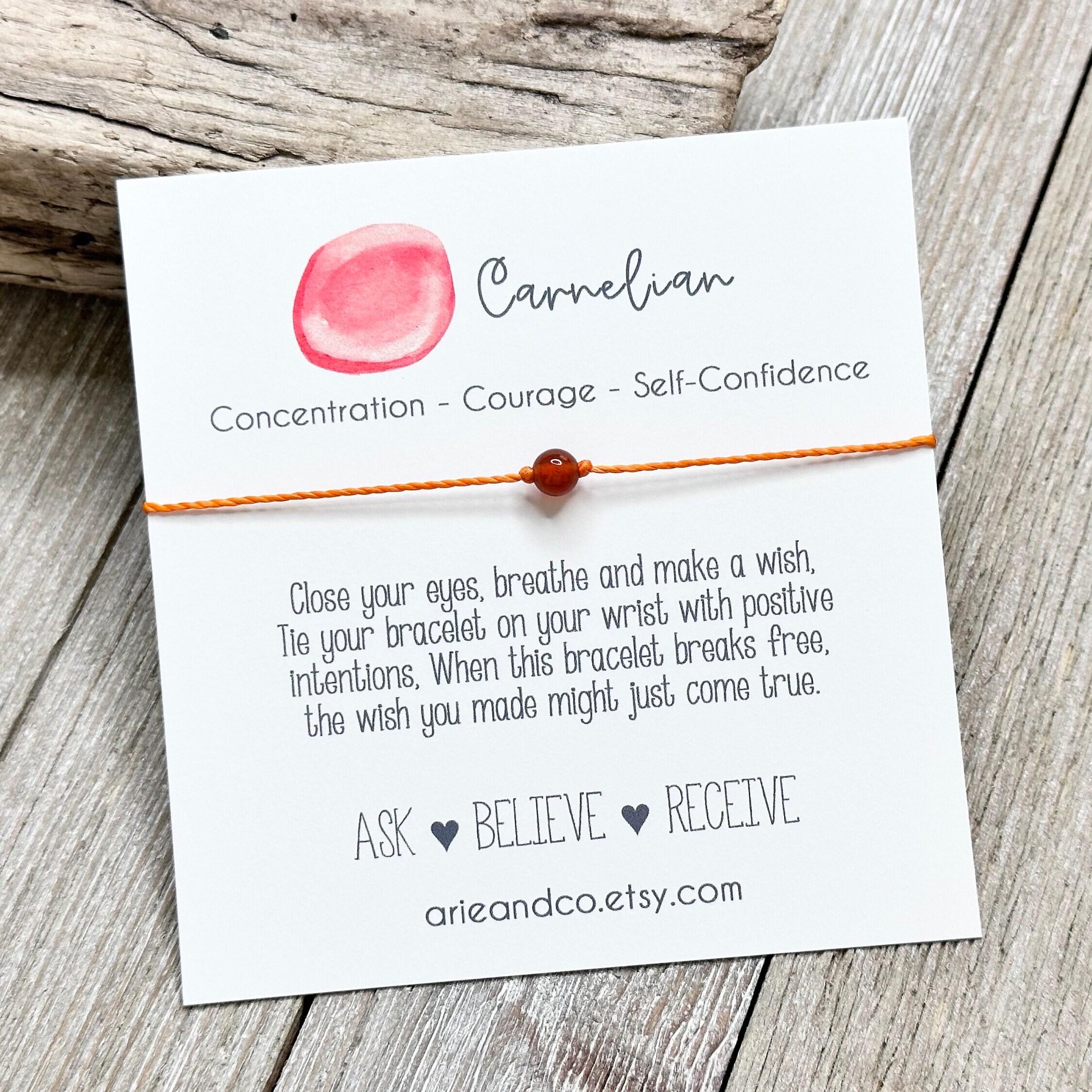 Carnelian Bracelet, Gemstone Wish Bracelet, Carnelian Bracelet, Chakra Gemstone, Healing Gift, Wish Bracelet, Crystal Bracelet