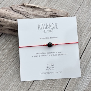 Genuine Azabache Jet Stone Bracelet: Red String Protection Bracelet