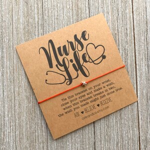 Nurse Life Wish Bracelet: Star Charm, Keepsake Card