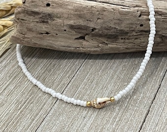 Nassa Shell Beaded Choker, Beaded Choker, Boho Choker, Sea Shell Choker, Beach Choker, Boho Necklace, Necklace for Her