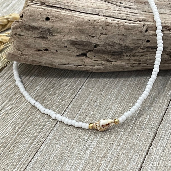 Beaded Choker, Nassa Shell Choker, Boho Choker, Sea Shell Choker, Beach Choker, Boho Necklace, Gift for Her