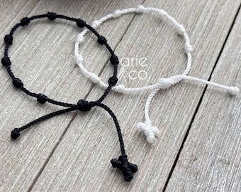 Knotted Rosary Bracelet, Handmade Rosary Bracelet, Twine Rosary Bracelet, Cord Rosary Bracelet