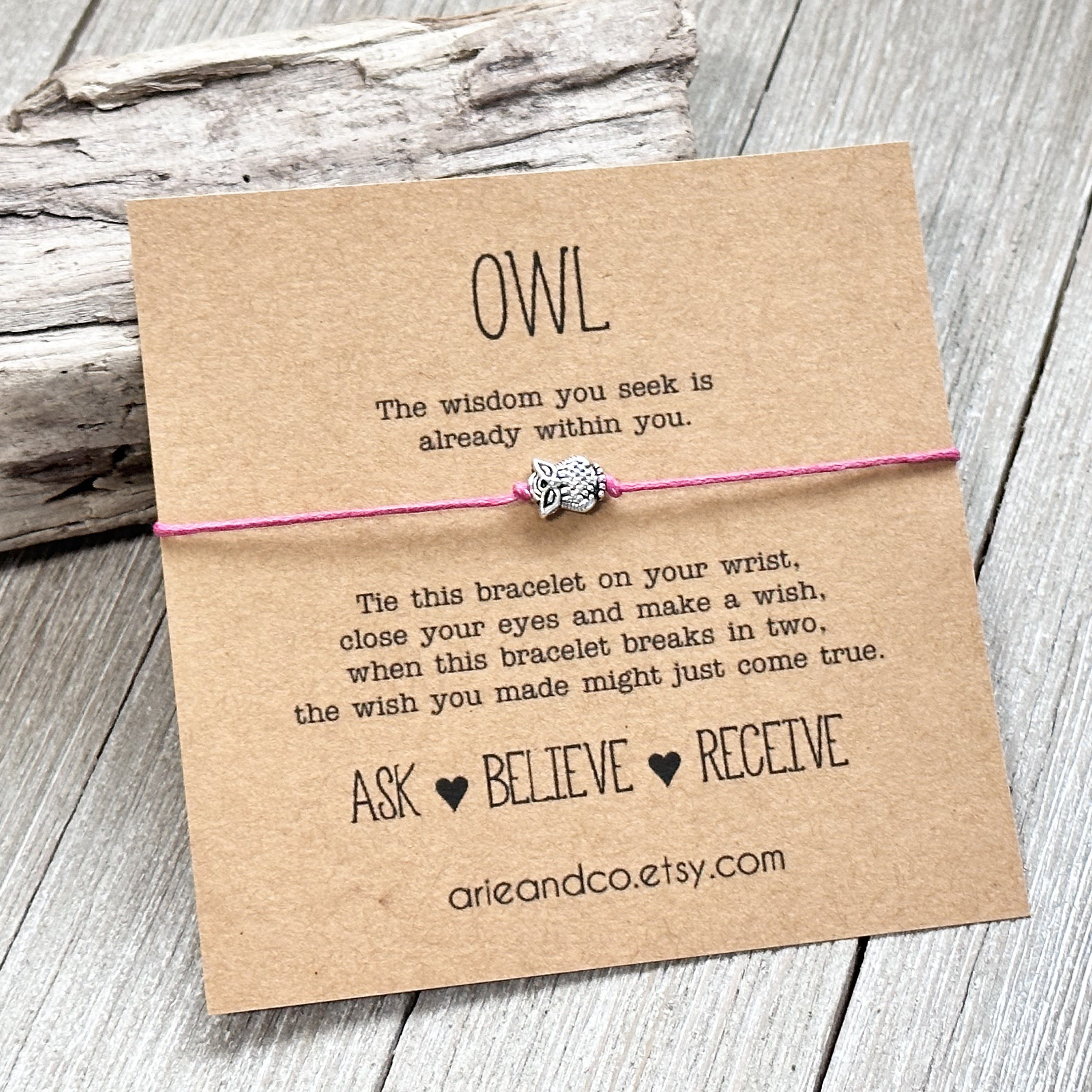 Owl Wish Bracelet: Friendship Cotton Cord Bracelet