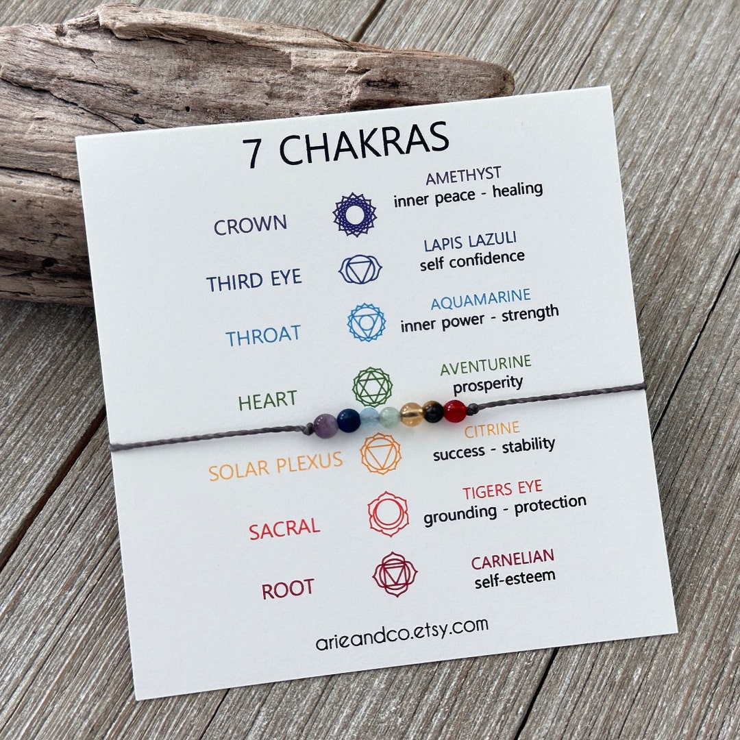 7 Chakra Bracelet, Crystal Bracelet, Yoga Jewelry, Meditation Gift ...