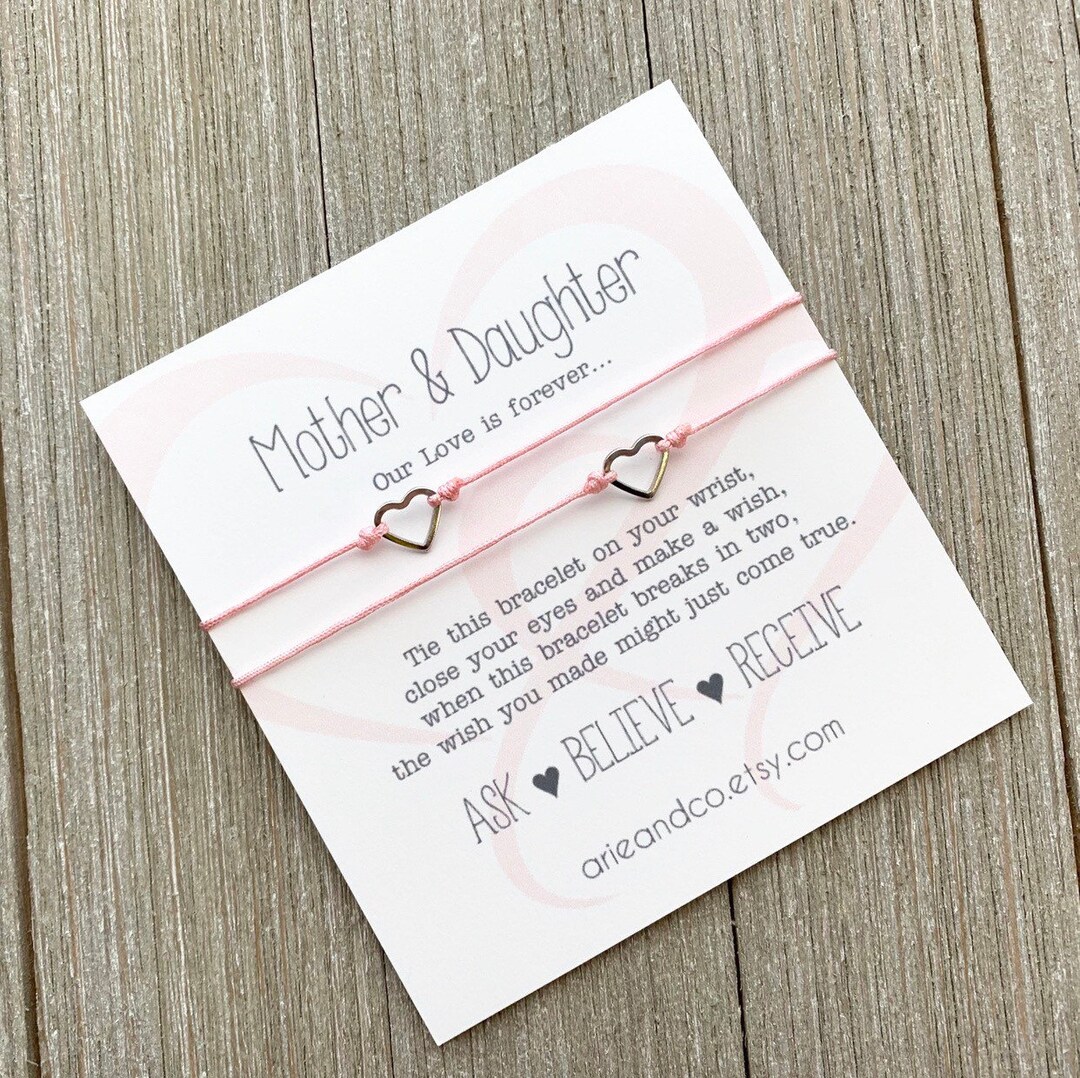 Mother & Daughter Wish Bracelet Set, Mom and Me Bracelets, Gift for Mom ...