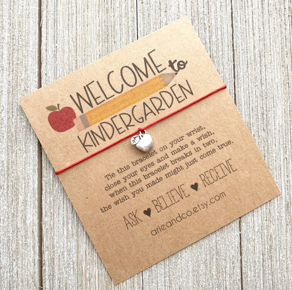 Welcome to Kindergarten Wish Bracelet, Teacher Back to School Gift ...