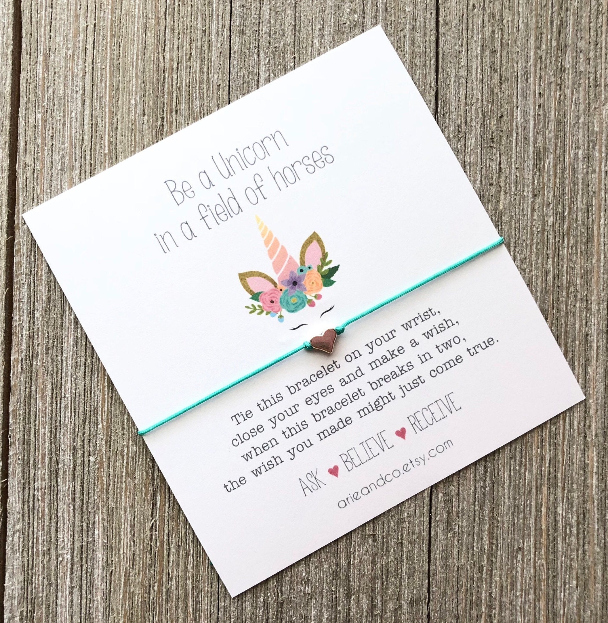 Unicorn Wish Bracelet | Thank You Birthday Gift | Unicorn Birthday Party Favor