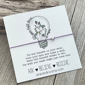 Let Your Light Shine Wish Bracelet, Matthew 5:16, Bible Quote Gift, Religious Gift, Flower Bracelet, Wish Bracelet Gift
