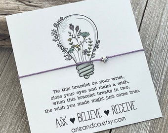 Let Your Light Shine Wish Bracelet: Religious Gift with Flower Charm