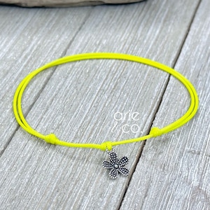 Flower Anklet Bracelet, Waterproof Cord Anklet, Surfer Anklet Bracelet, Adjustable Anklet Bracelet