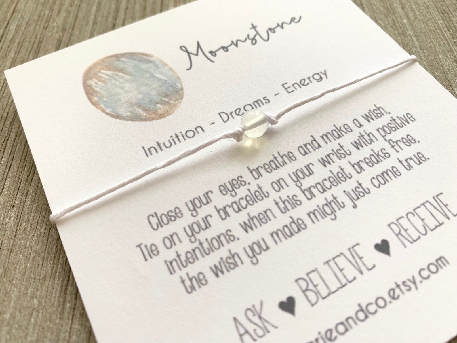 Moonstone Wish Bracelet Gemstone Wish Bracelet Moonstone Etsy