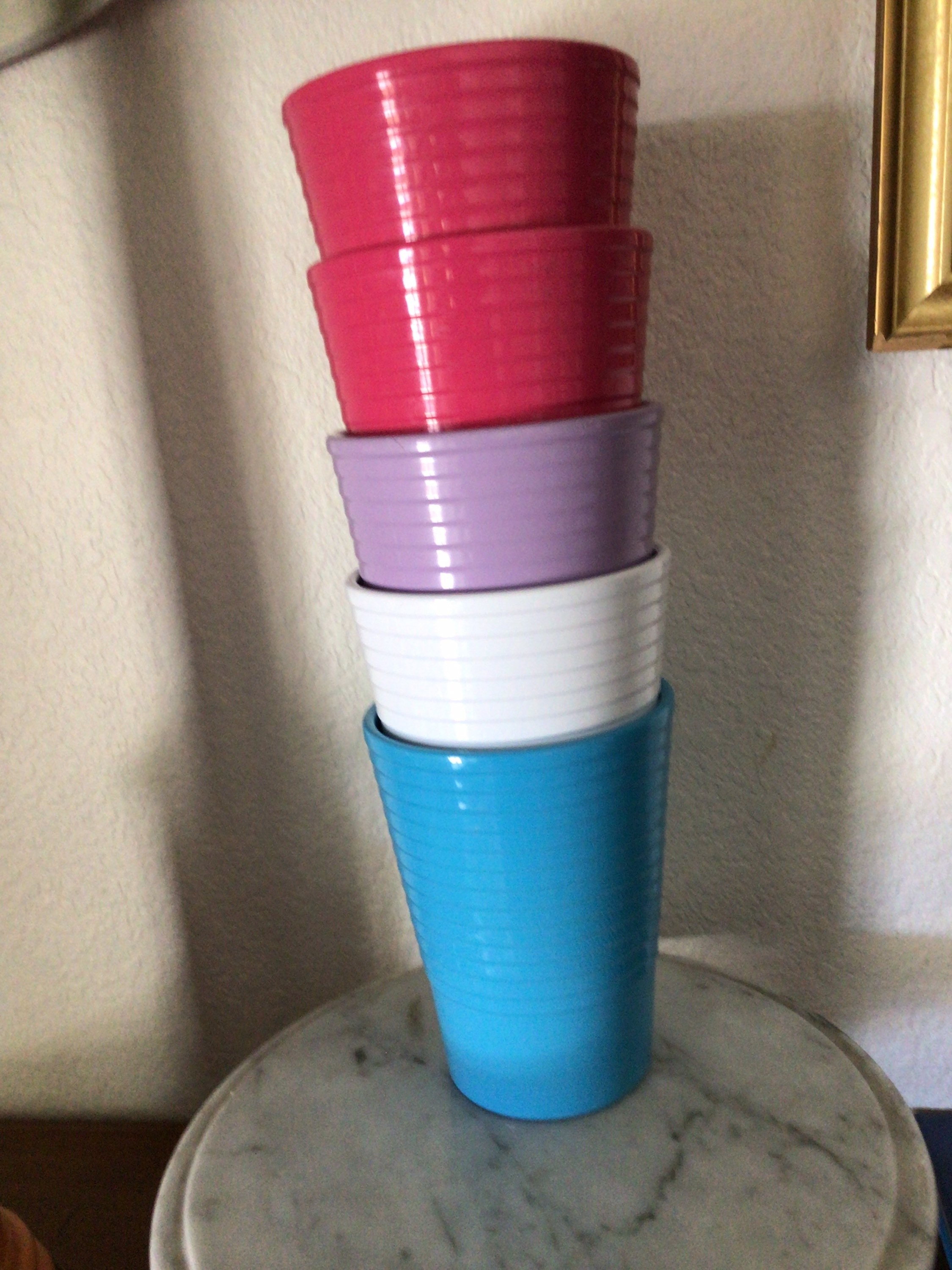 Five Ceramic Pottery Flower Vases Made in Germany Ribbed PINK Etsy