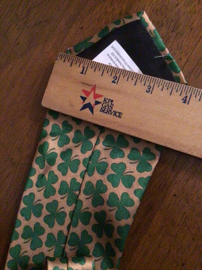 Patrick Day Gold and Green. 3 Leaf Clover Neck Tie *Three Leaf Irish Pride St