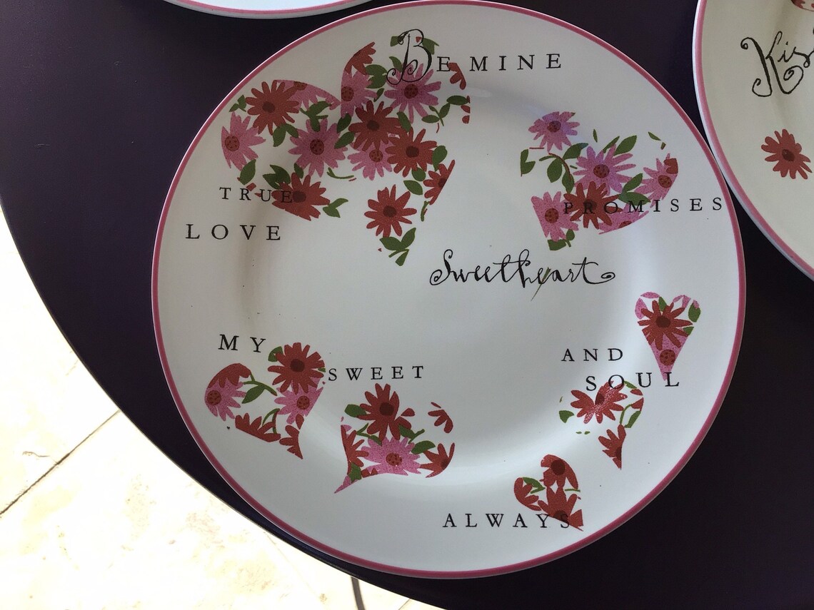 Cute Rosanna 8 Valentines Day Salad Dessert Plates. Set of Etsy